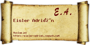 Eisler Adrián névjegykártya